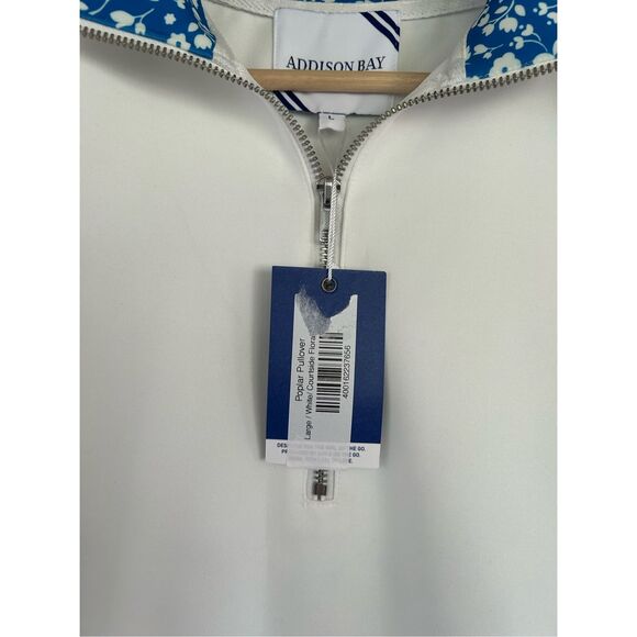 NWT Addison Bay Poplar Pullover In White & Blue Size Large - Picture 7 of 13